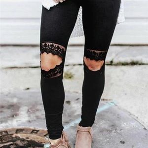 Open Knee Lace Leggings